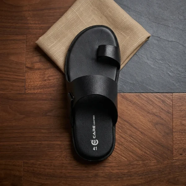 Ariyan Mart Care Leather Men's Toe-loop Sandal(Black SN30)